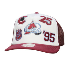 Colorado Avalanche - Mitchell & Ness Gridlock Trucker Adjustable Hat White/Burgundy