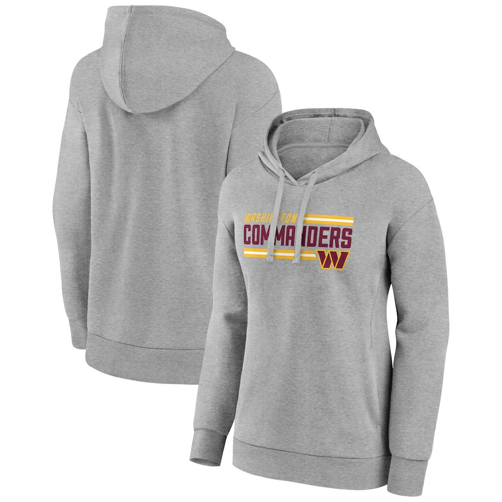 Washington Commanders Women's On Side Stripe Pullover Hoodie Gray - NFL