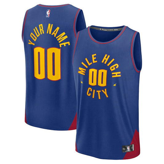 Denver Nuggets Fast Break Custom Jersey sale - Statement Editi- Blue | NBA Jerseys