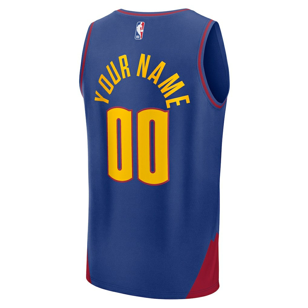 Fanatics - Denver Nuggets Fast Break Custom Jersey - Statement Editi- Blue