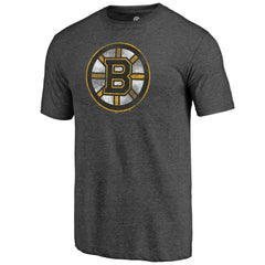 Boston Bruins Distressed Tri-Blend T-Shirt Charcoal