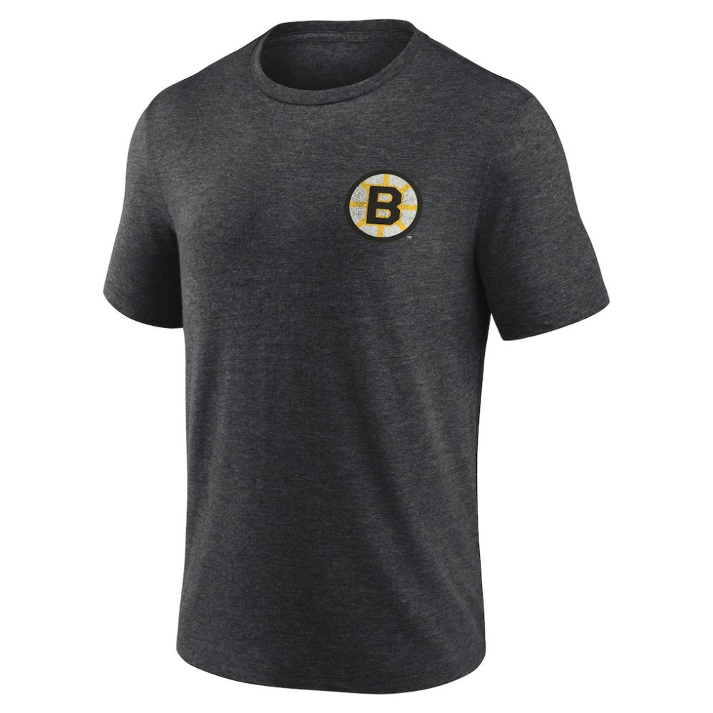 Boston Bruins Earnest Will Tri-Blend T-Shirt Charcoal