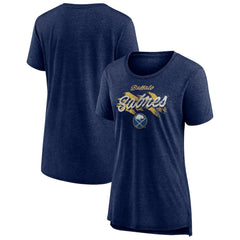 Buffalo Sabres - Women's Hit the Ice Tri-Blend T-Shirt Navy