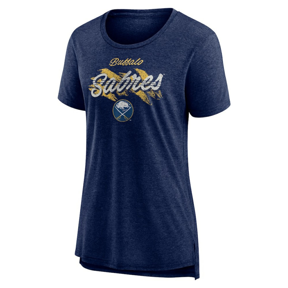 Buffalo Sabres - Women's Hit the Ice Tri-Blend T-Shirt Navy