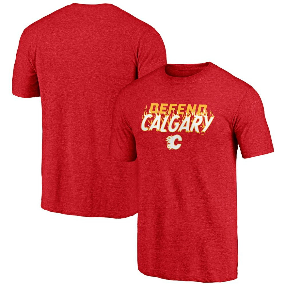 Calgary Flames - Shoot to Score Tri-Blend T-Shirt Red