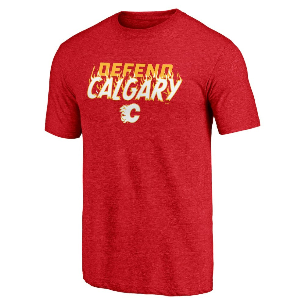 Calgary Flames - Shoot to Score Tri-Blend T-Shirt Red