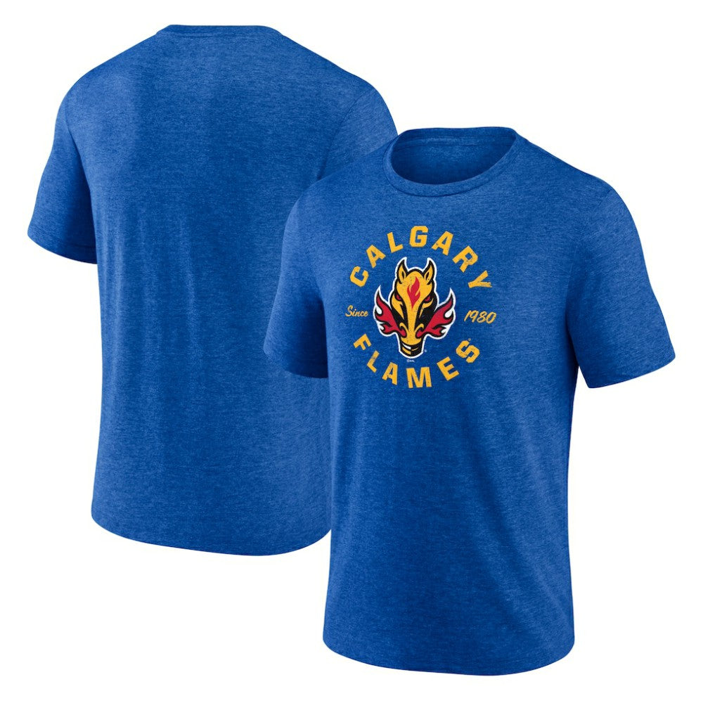 Calgary Flames - Represent Tri-Blend T-Shirt Blue