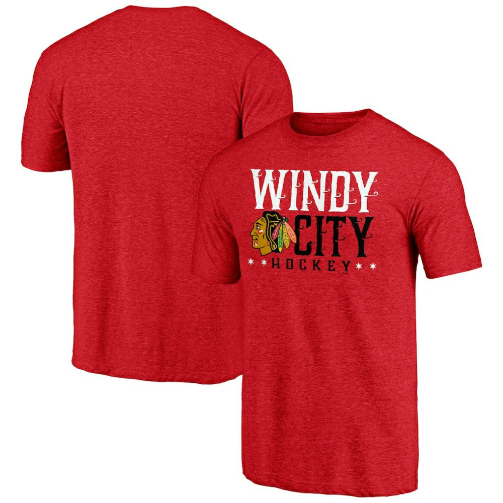 Chicago Blackhawks Shoot to Score Tri-Blend T-Shirt Red