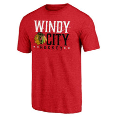 Chicago Blackhawks Shoot to Score Tri-Blend T-Shirt Red