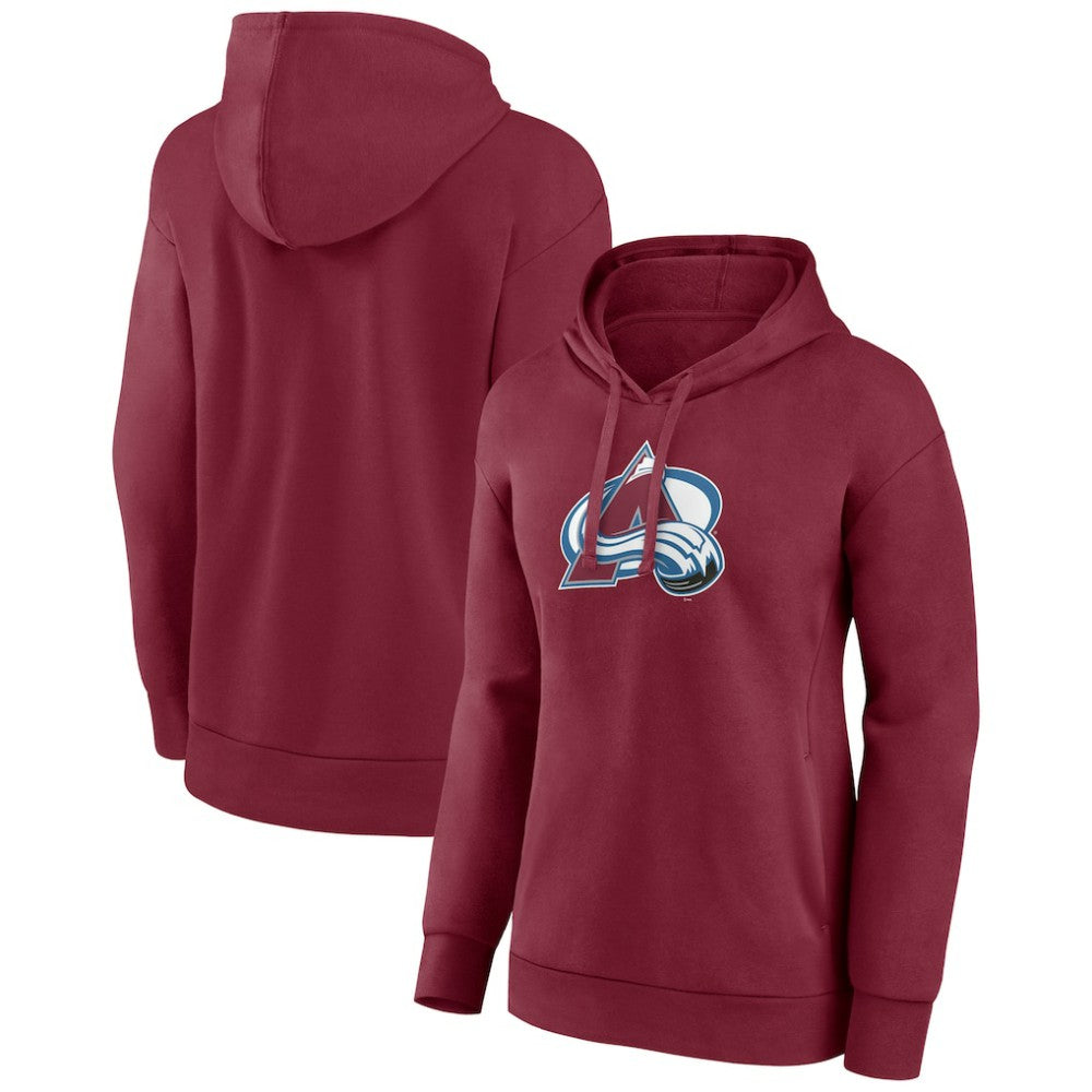 Colorado Avalanche - Women's Primary Logo Pullover Hoodie Burgundy