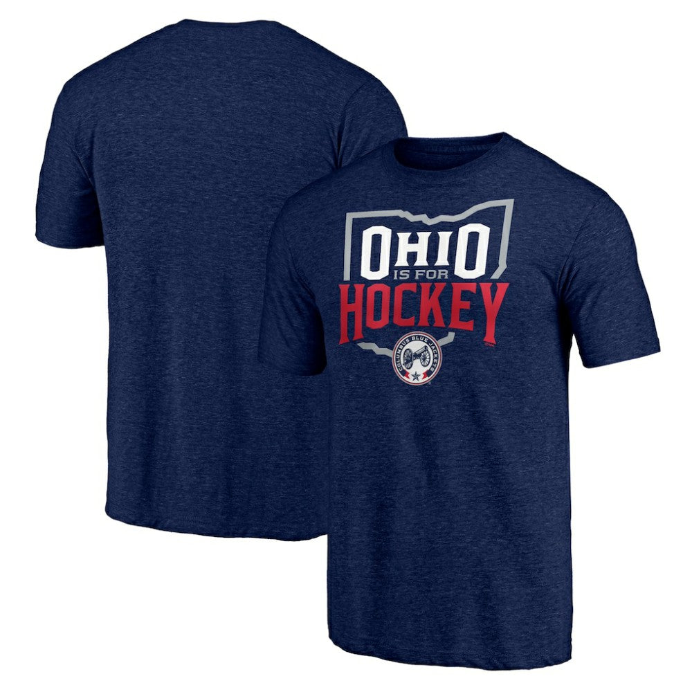 Columbus Blue Jackets - Shoot to Score Tri-Blend T-Shirt Navy