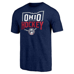 Columbus Blue Jackets - Shoot to Score Tri-Blend T-Shirt Navy