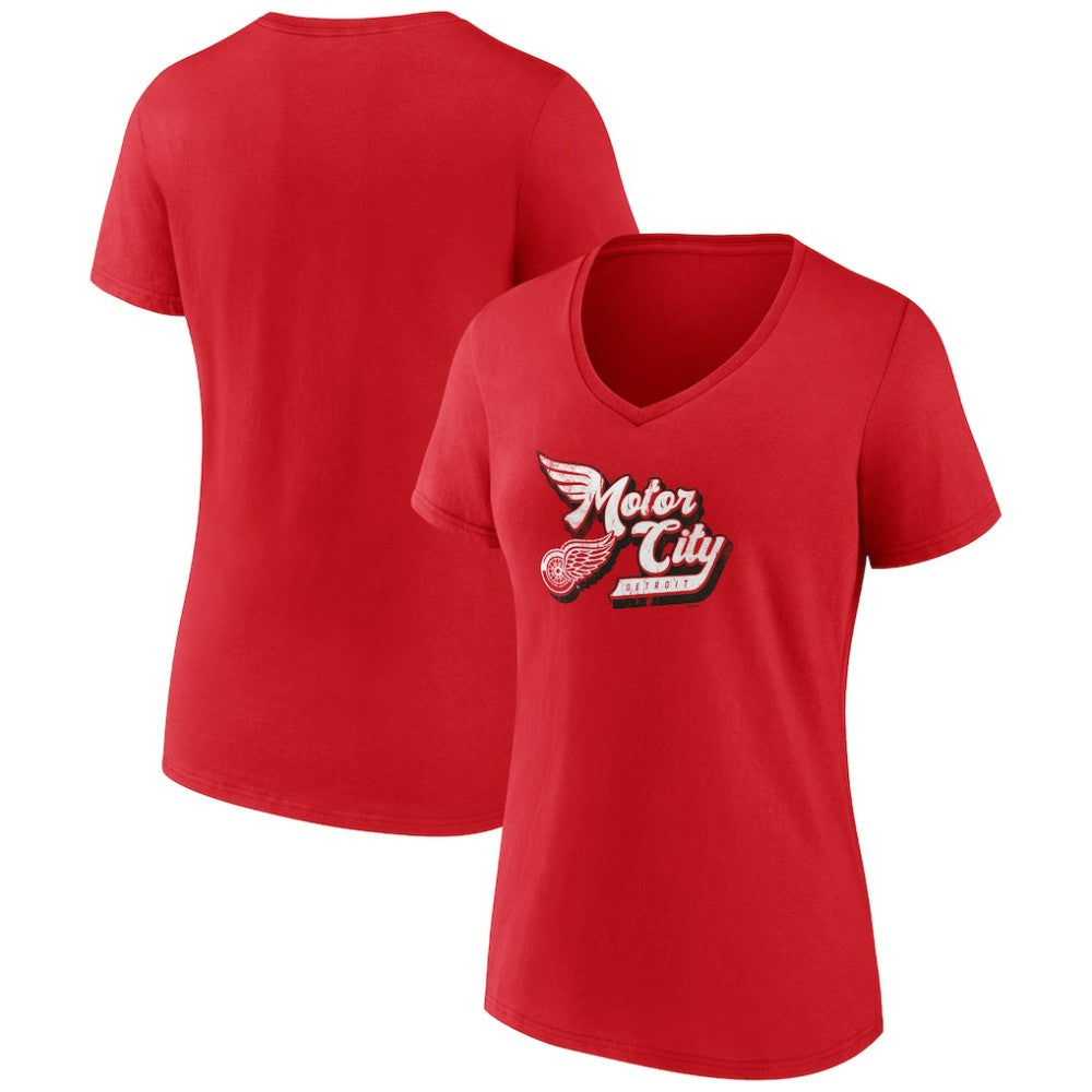 Detroit Red Wings - Women's Active Edge V-Neck T-Shirt Red