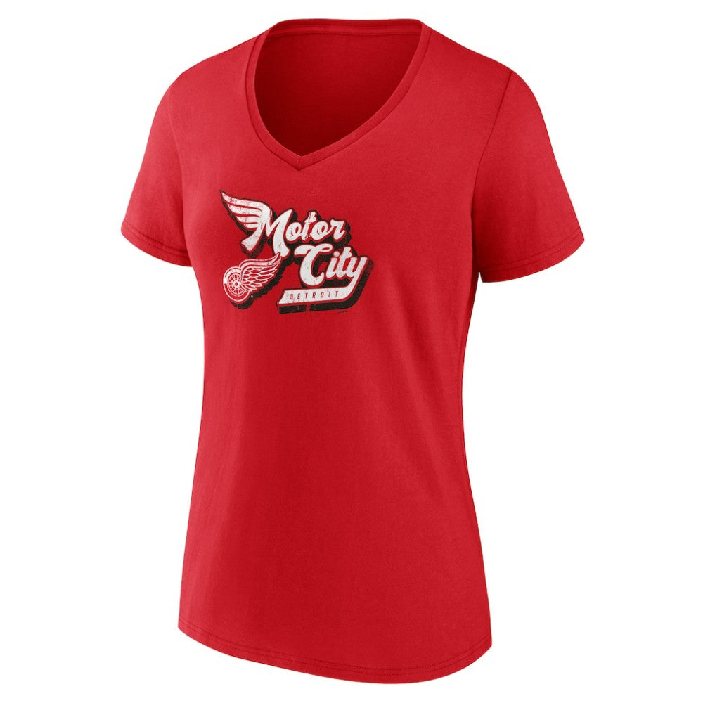 Detroit Red Wings - Women's Active Edge V-Neck T-Shirt Red