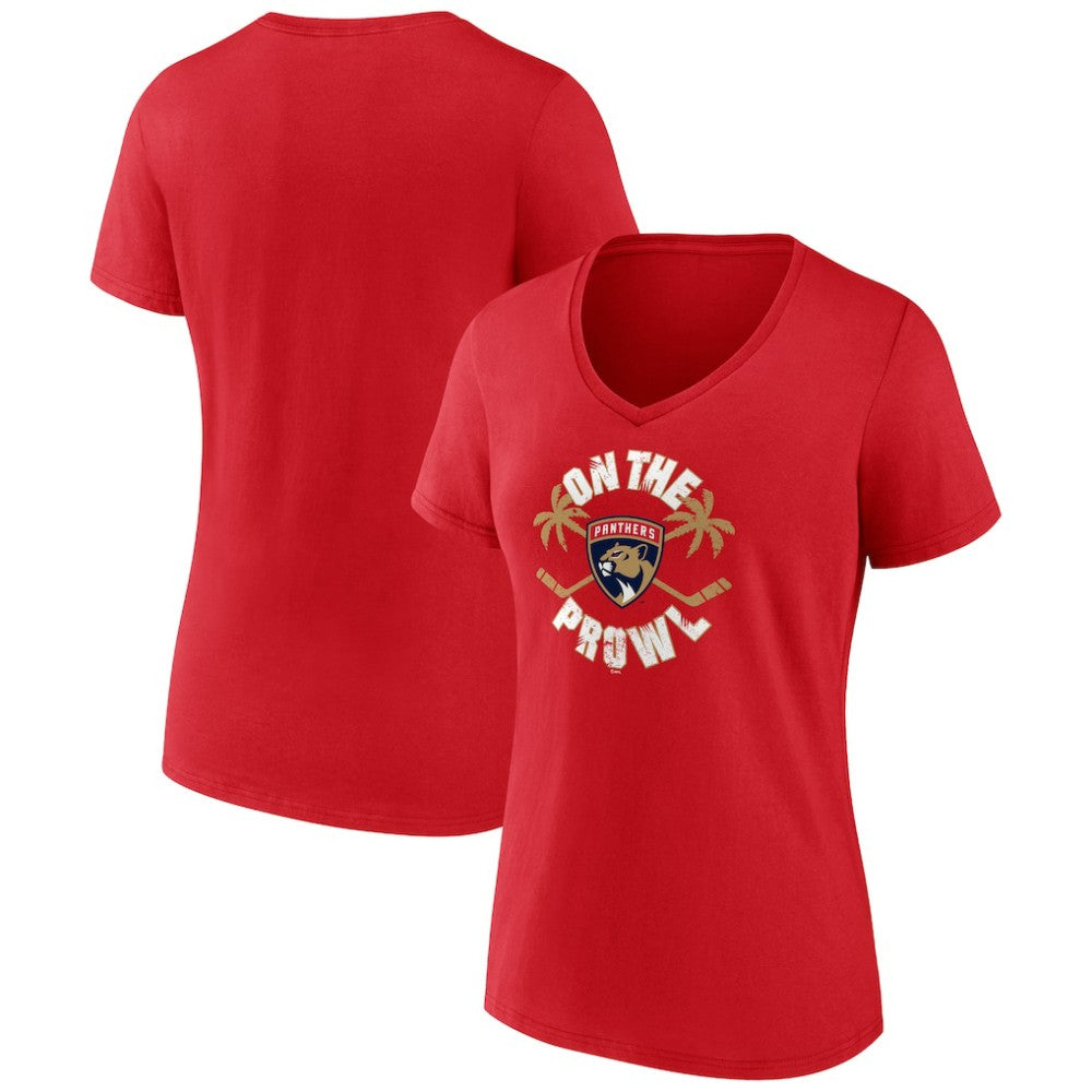 Florida Panthers - Women's Active Edge V-Neck T-Shirt Red