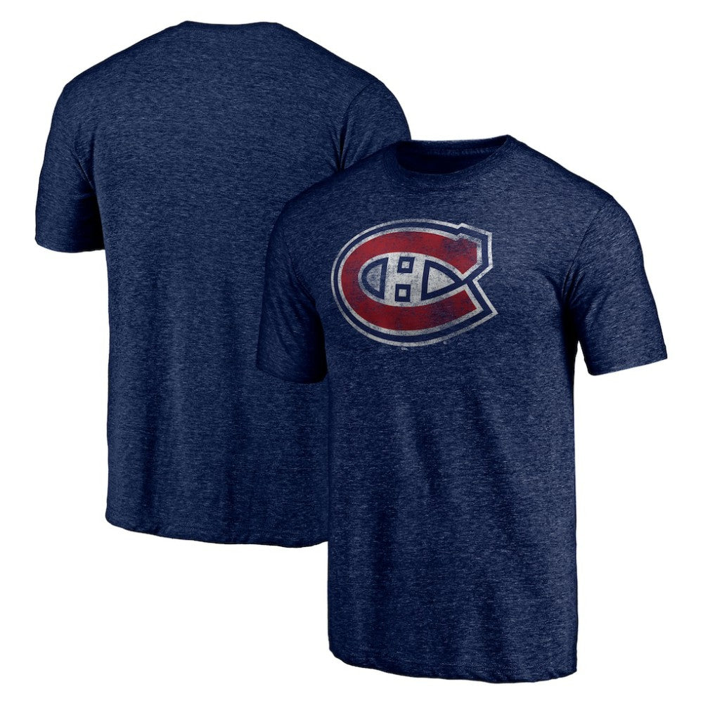 Montreal Canadiens - Distressed Tri-Blend T-Shirt Navy