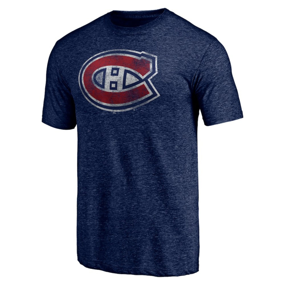 Montreal Canadiens - Distressed Tri-Blend T-Shirt Navy