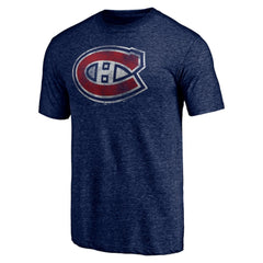 Montreal Canadiens - Distressed Tri-Blend T-Shirt Navy
