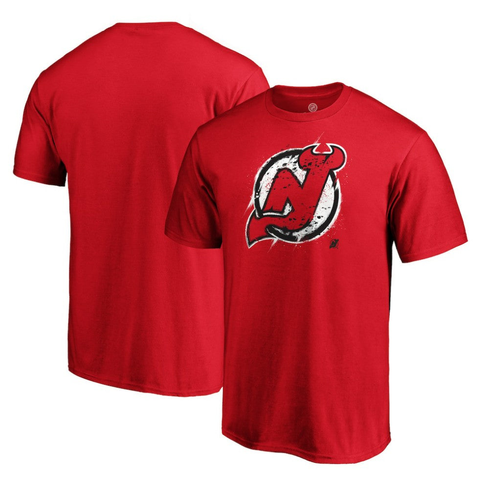 New Jersey Devils - Splatter Logo T-Shirt Red