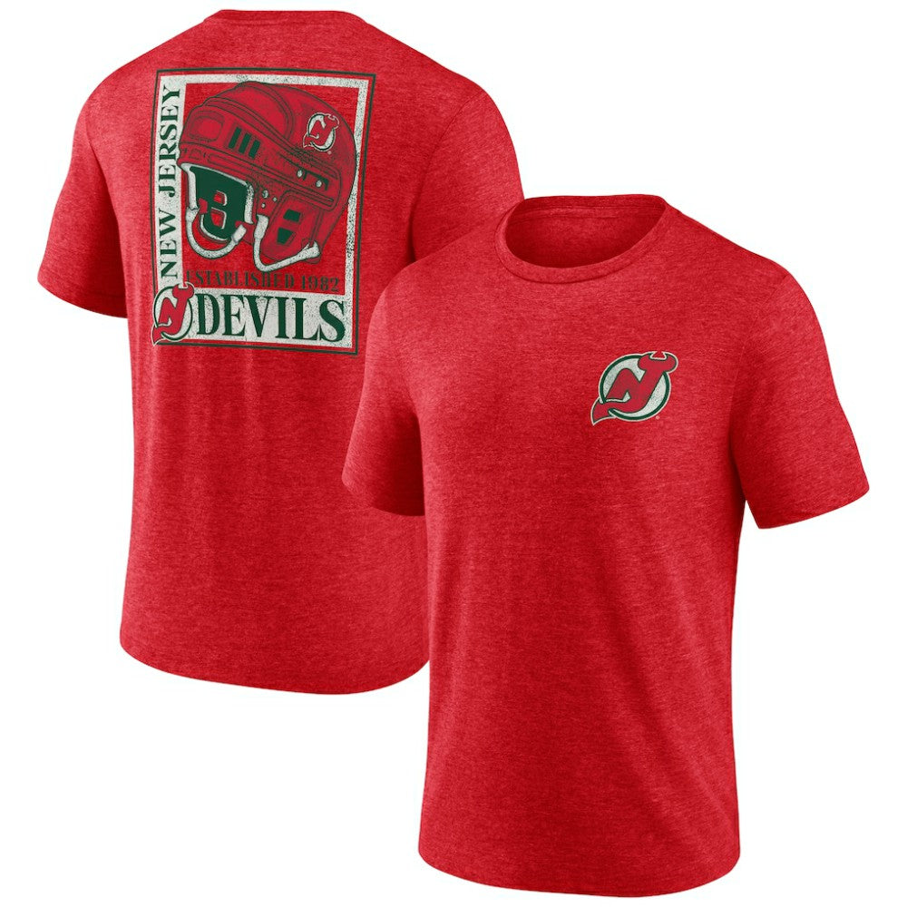 New Jersey Devils - Earnest Will Tri-Blend T-Shirt Red
