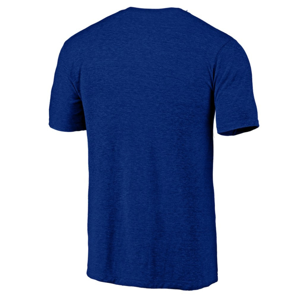 New York Rangers Distressed Logo Tri-Blend T-Shirt Blue