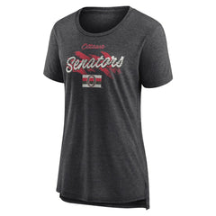 Ottawa Senators - Women's Hit the Ice Tri-Blend T-Shirt Gray