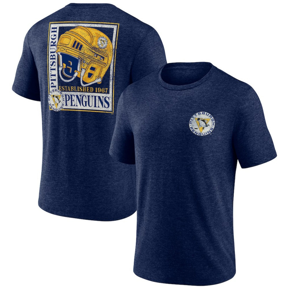 Pittsburgh Penguins Earnest Will Tri-Blend T-Shirt Navy