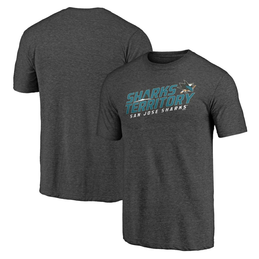 San Jose Sharks - Shoot to Score Tri-Blend T-Shirt Charcoal