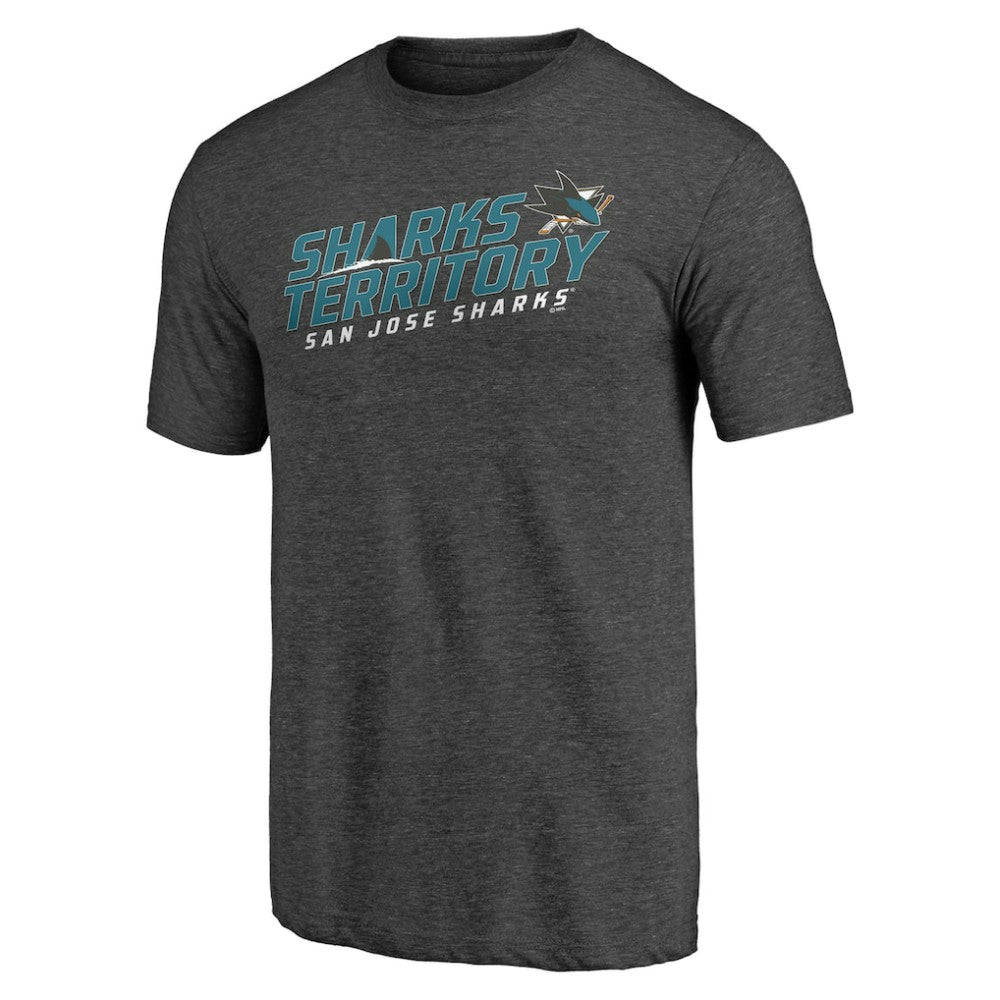 San Jose Sharks - Shoot to Score Tri-Blend T-Shirt Charcoal
