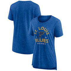 St. Louis Blues - Women's Vintage Arch Tri-Blend T-Shirt Blue