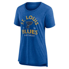 St. Louis Blues - Women's Vintage Arch Tri-Blend T-Shirt Blue