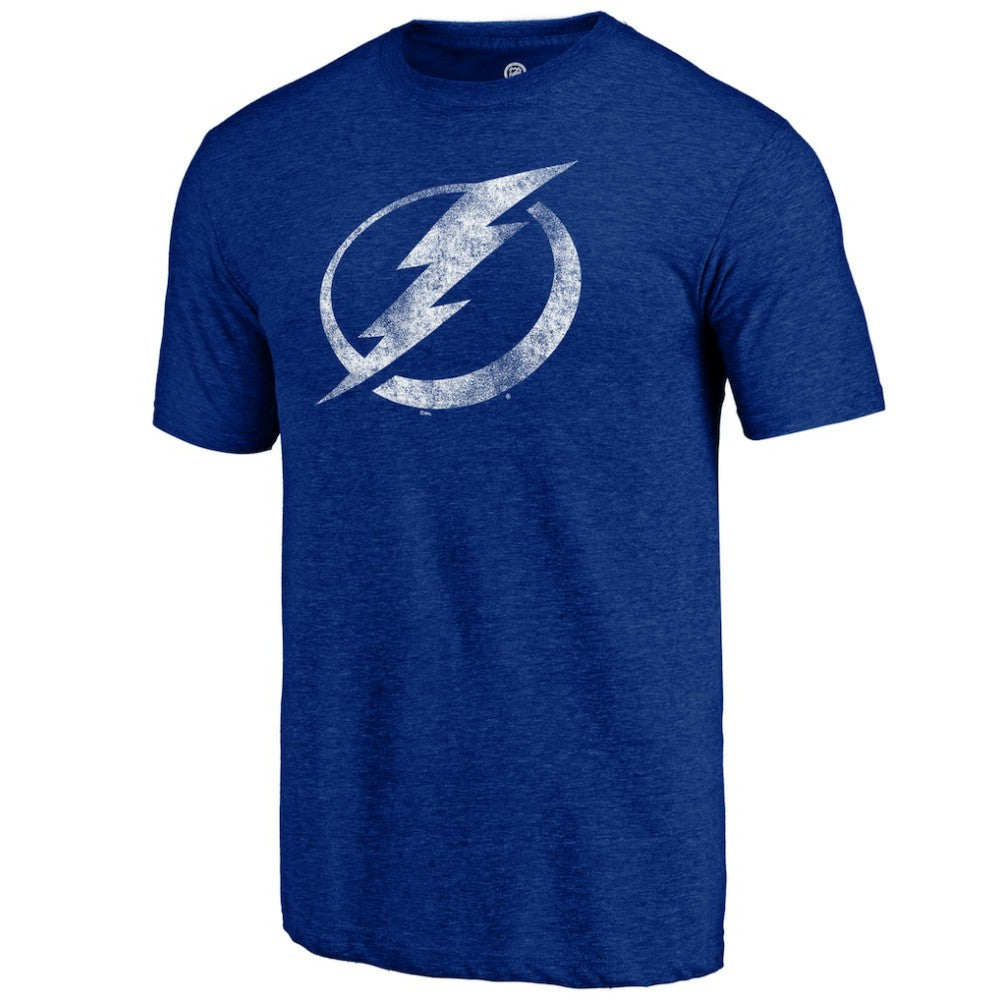 Tampa Bay Lightning - Distressed Logo Tri-Blend T-Shirt Blue