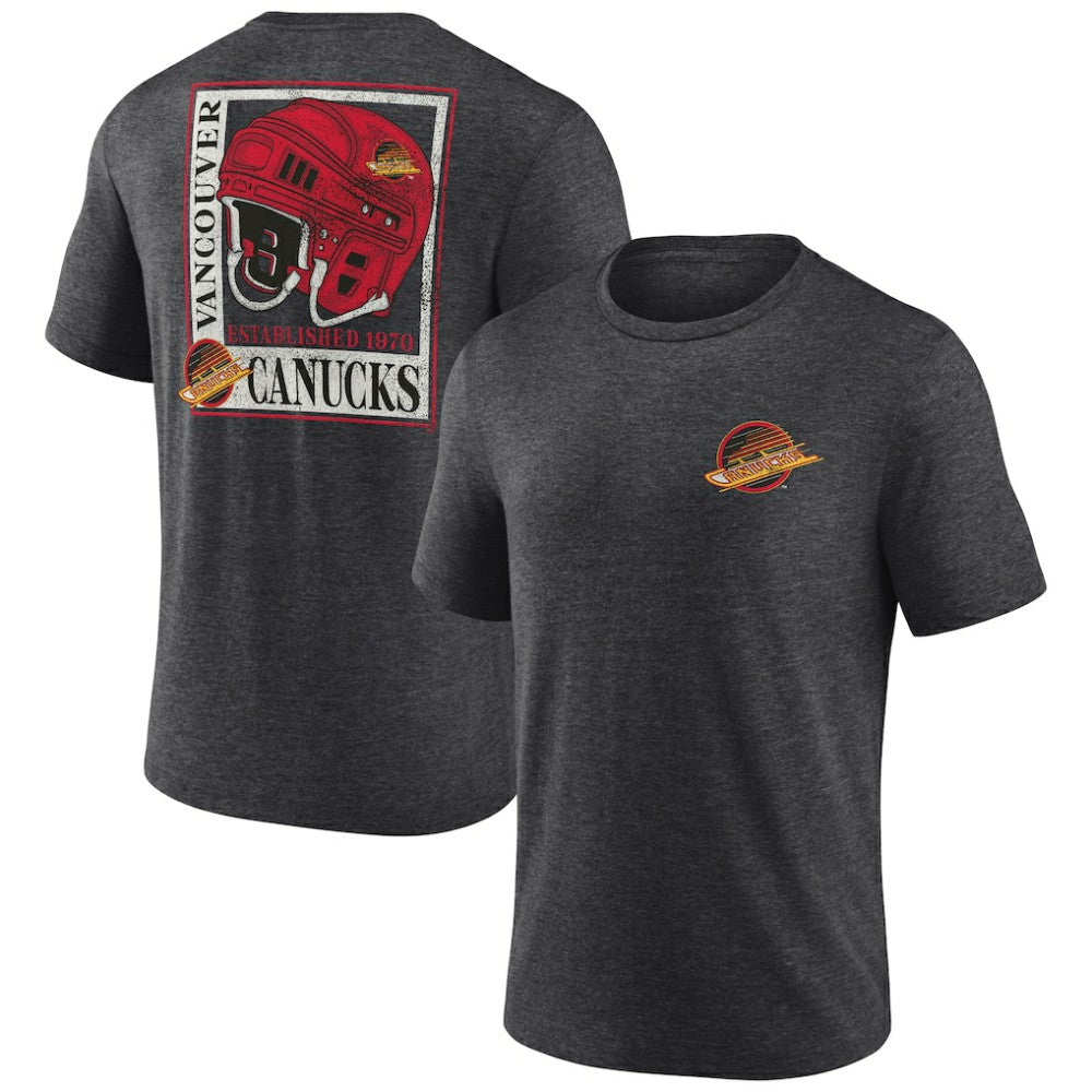 Vancouver Canucks - Earnest Will Tri-Blend T-Shirt Charcoal