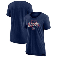 Winnipeg Jets - Women's Hit the Ice Tri-Blend T-Shirt Navy