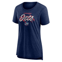 Winnipeg Jets - Women's Hit the Ice Tri-Blend T-Shirt Navy
