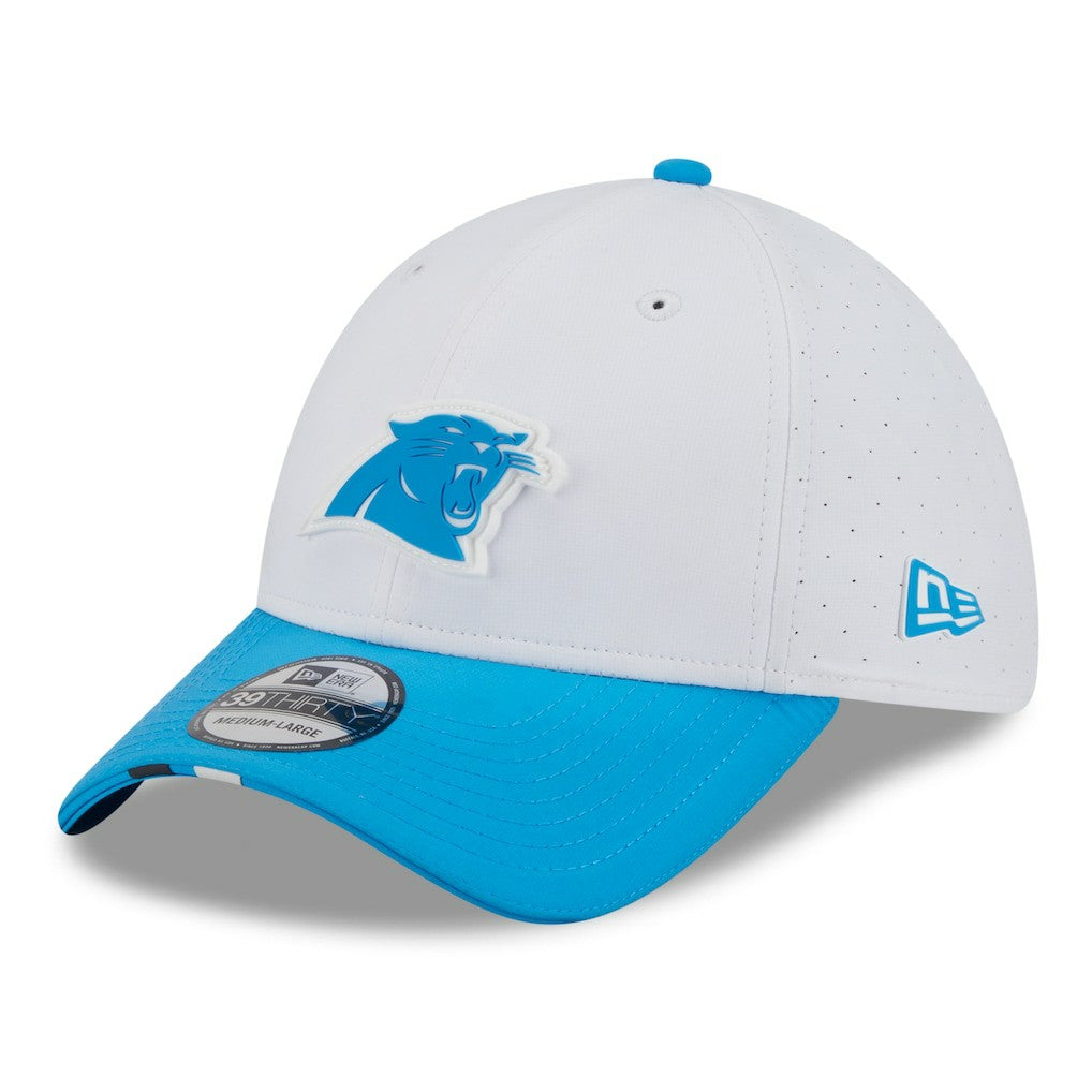 Carolina Panthers New Era 2025 NFL Training Camp 39THIRTY Flex Hat White/Blue - NFL