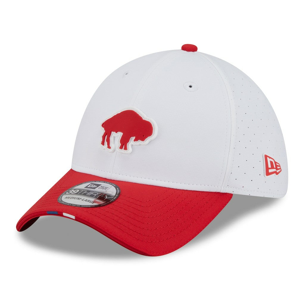 Buffalo Bills New Era 2025 NFL Training Camp Throwback Logo 39THIRTY Flex Hat White/Red - NFL