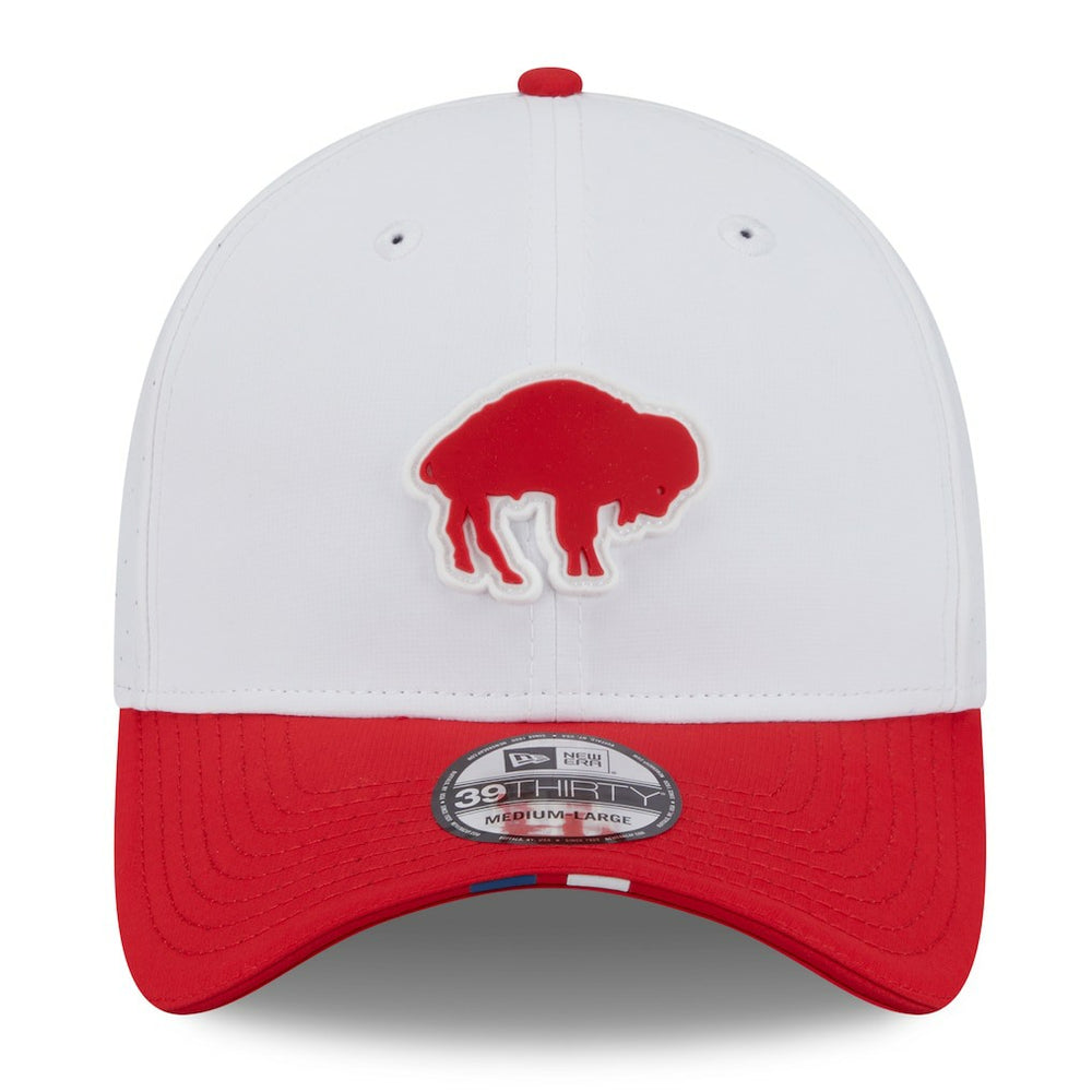 Buffalo Bills New Era 2025 NFL Training Camp Throwback Logo 39THIRTY Flex Hat White/Red - NFL