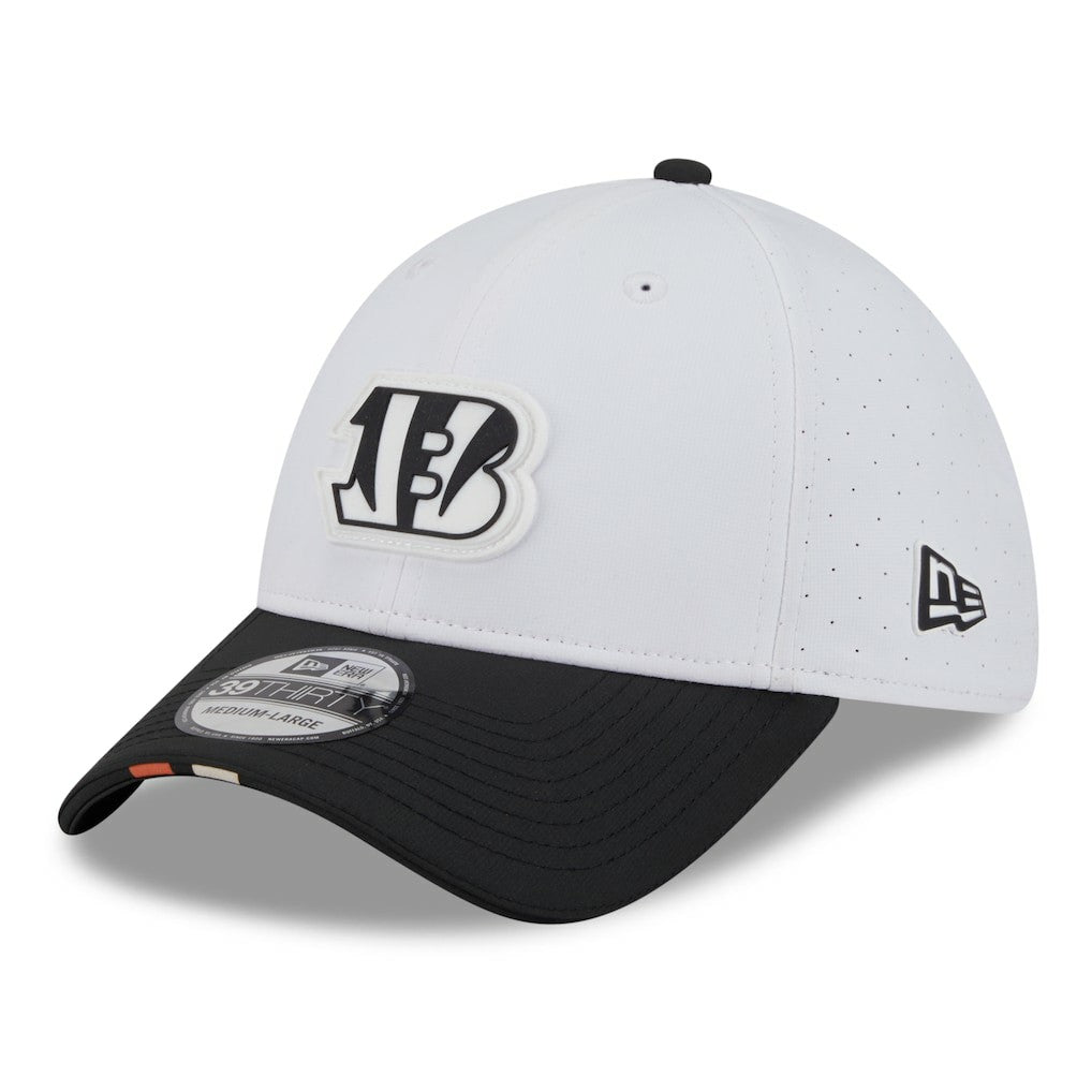 Cincinnati Bengals New Era 2025 NFL Training Camp 39THIRTY Flex Hat White/Black - NFL