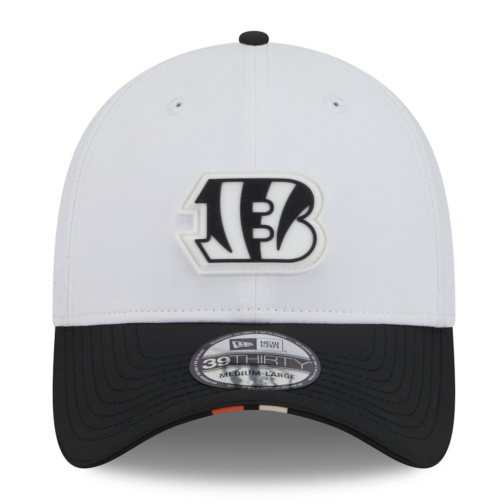 Cincinnati Bengals New Era 2025 NFL Training Camp 39THIRTY Flex Hat White/Black - NFL