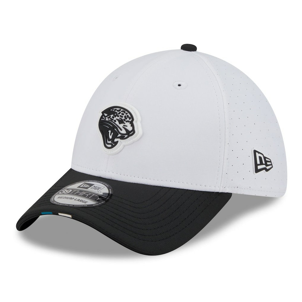 Jacksonville Jaguars New Era 2025 NFL Training Camp Throwback Logo 39THIRTY Flex Hat White/Black - NFL