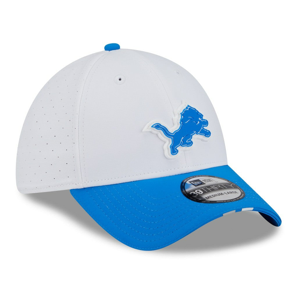 Detroit Lions New Era 2025 NFL Training Camp 39THIRTY Flex Hat White/Blue - NFL