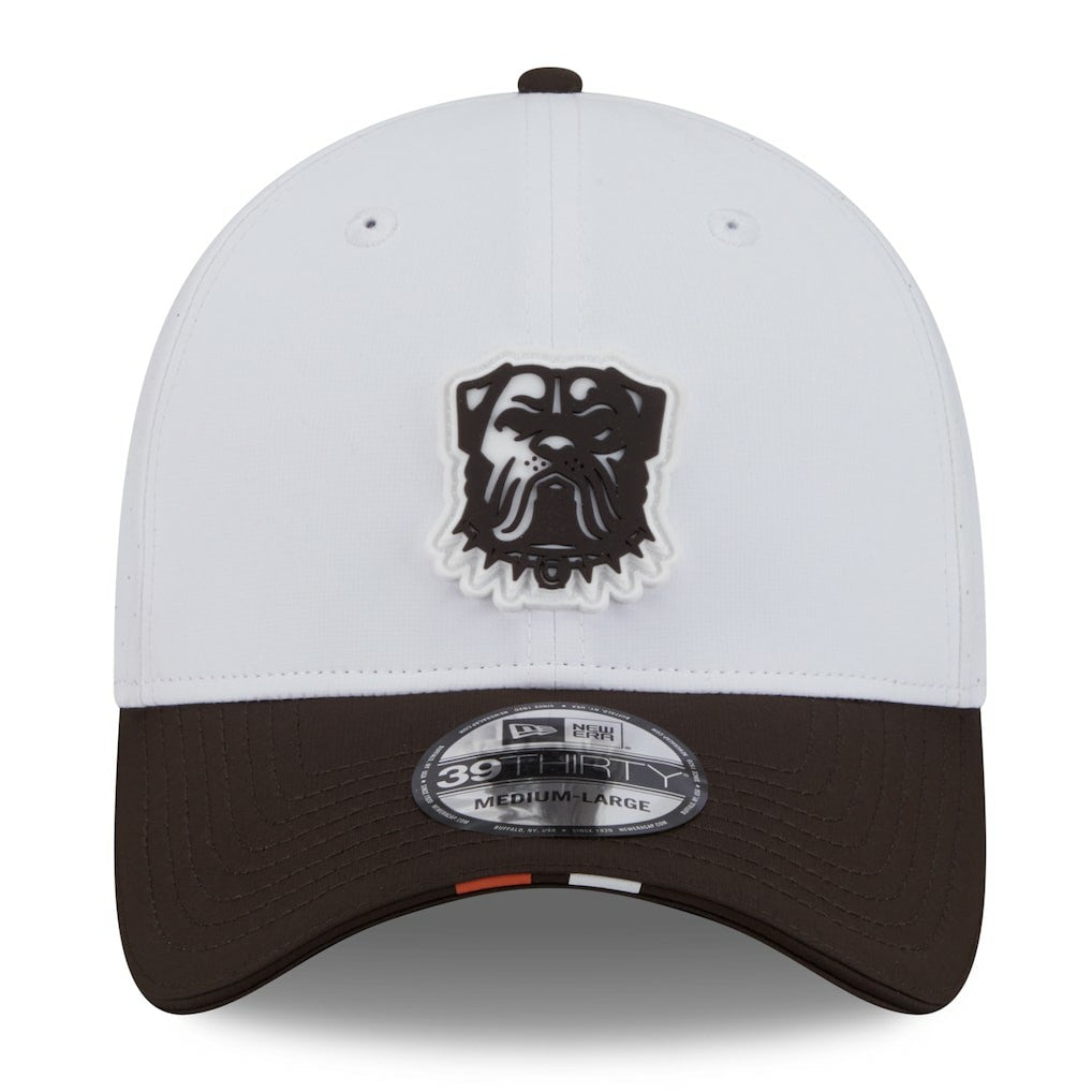 Cleveland Browns New Era 2025 NFL Training Camp 39THIRTY Flex Hat White/Brown - NFL
