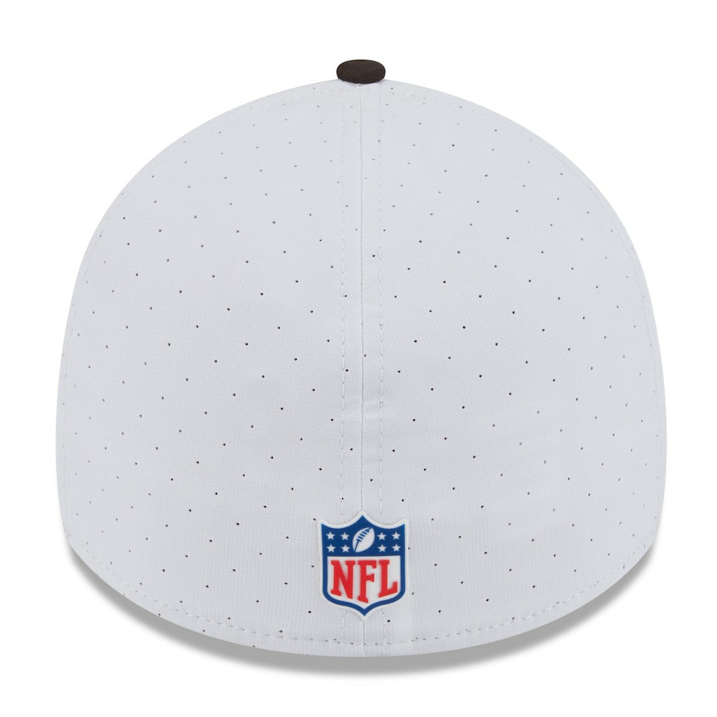 Cleveland Browns New Era 2025 NFL Training Camp Throwback Logo 39THIRTY Flex Hat White/Brown - NFL