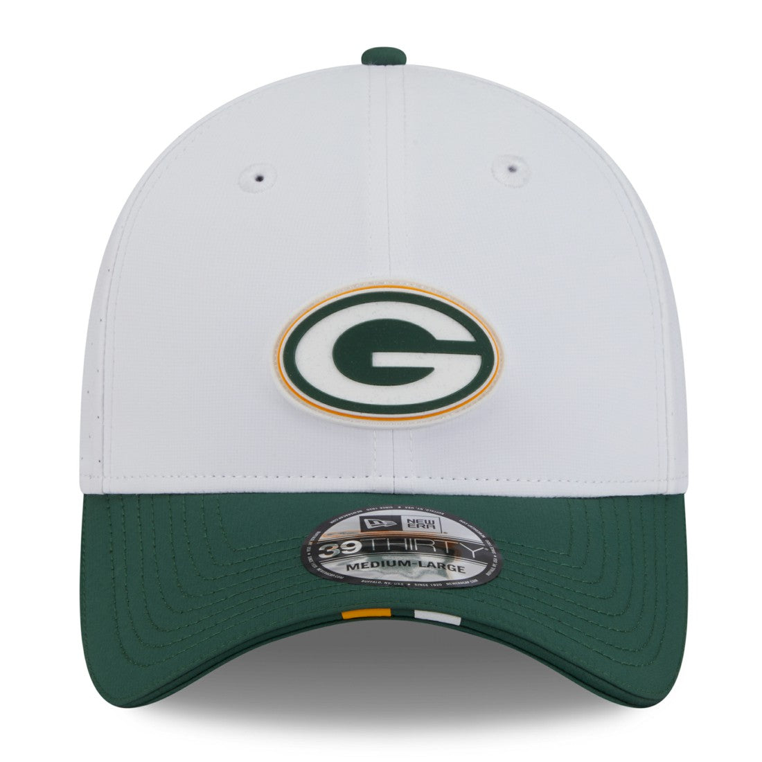 Green Bay Packers New Era 2025 NFL Training Camp 39THIRTY Flex Hat White/Green - NFL