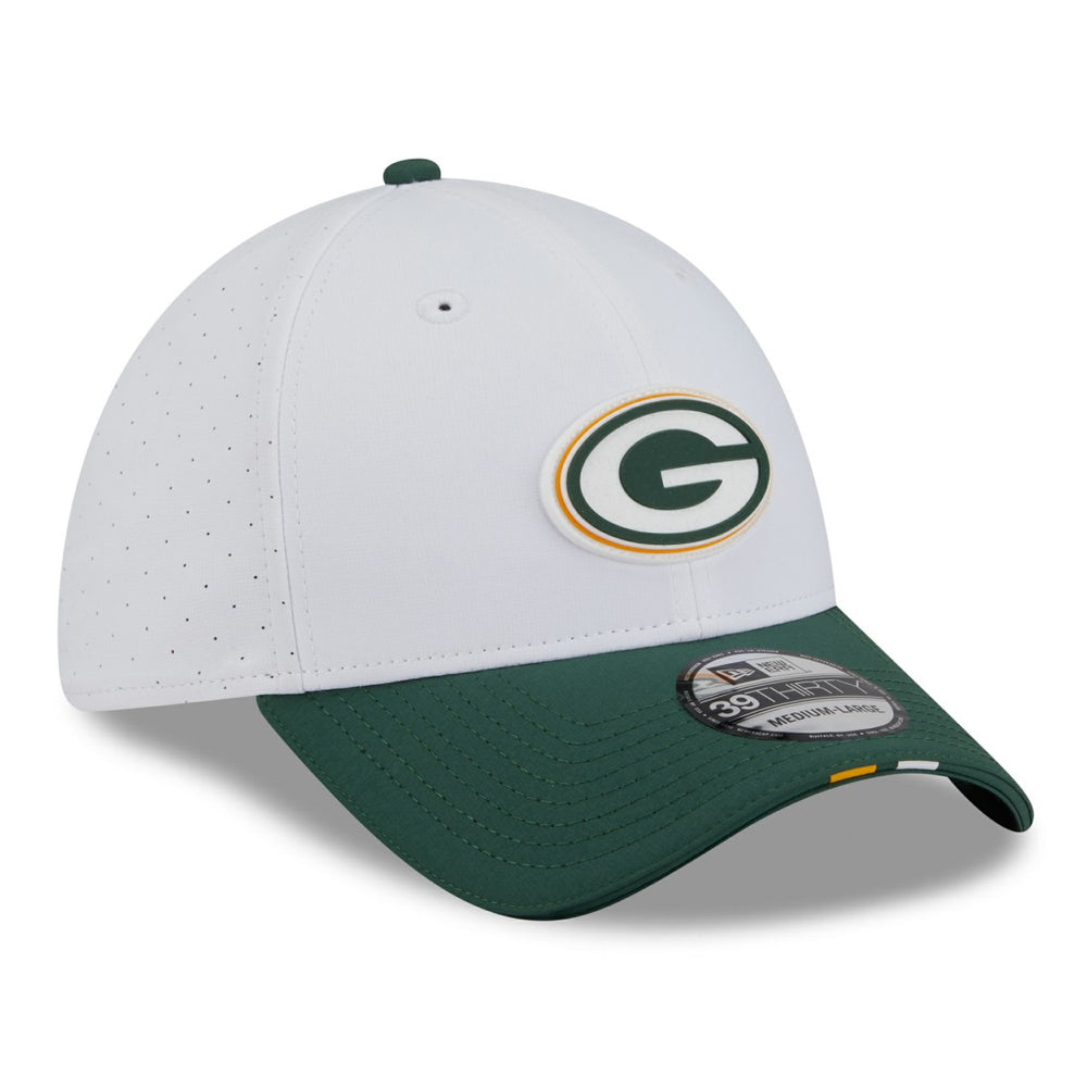Green Bay Packers New Era 2025 NFL Training Camp 39THIRTY Flex Hat White/Green - NFL