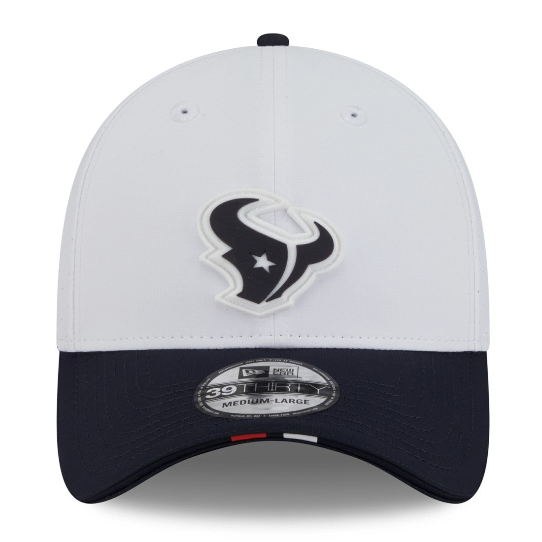 Houston Texans New Era 2025 NFL Training Camp 39THIRTY Flex Hat White/Navy - NFL