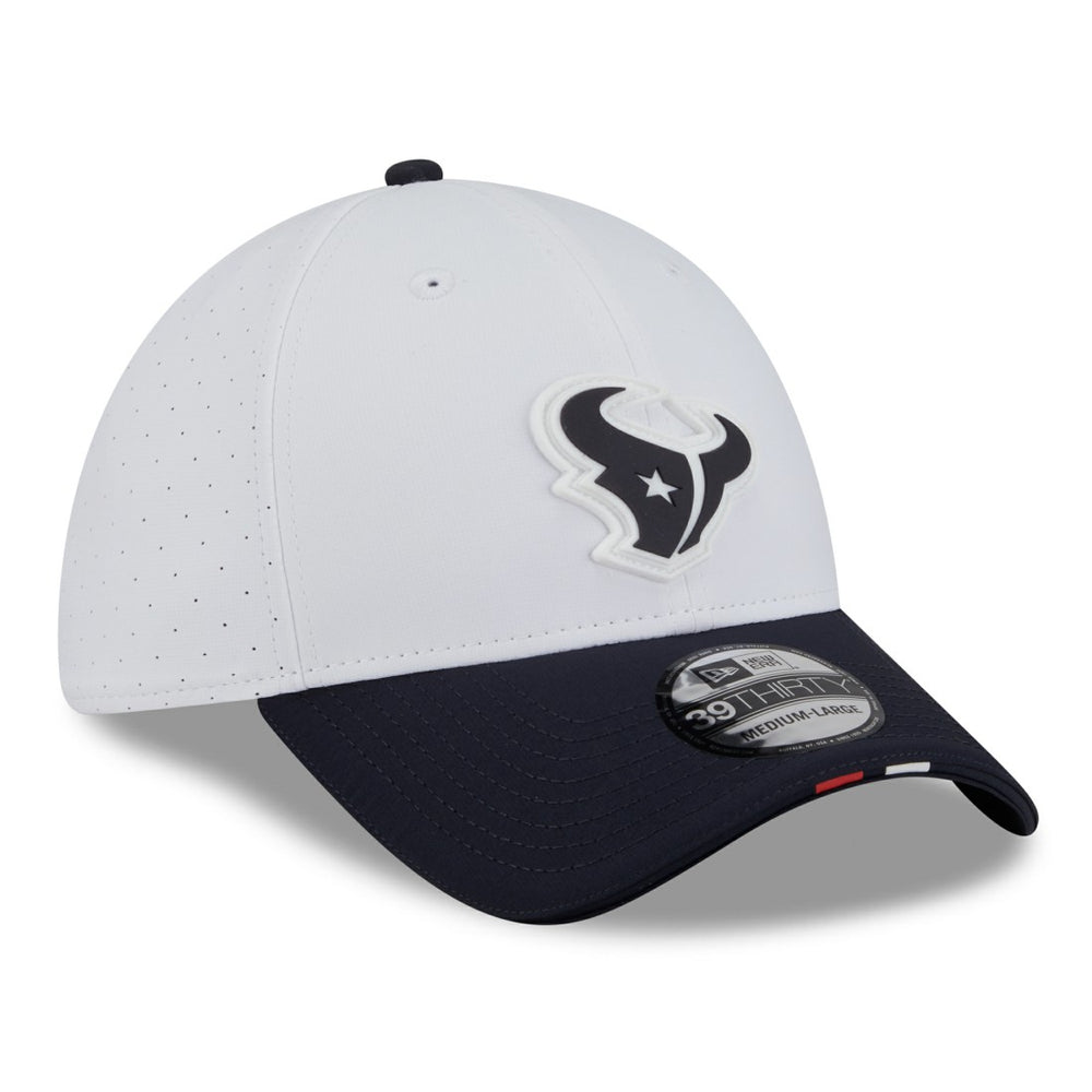 Houston Texans New Era 2025 NFL Training Camp 39THIRTY Flex Hat White/Navy - NFL