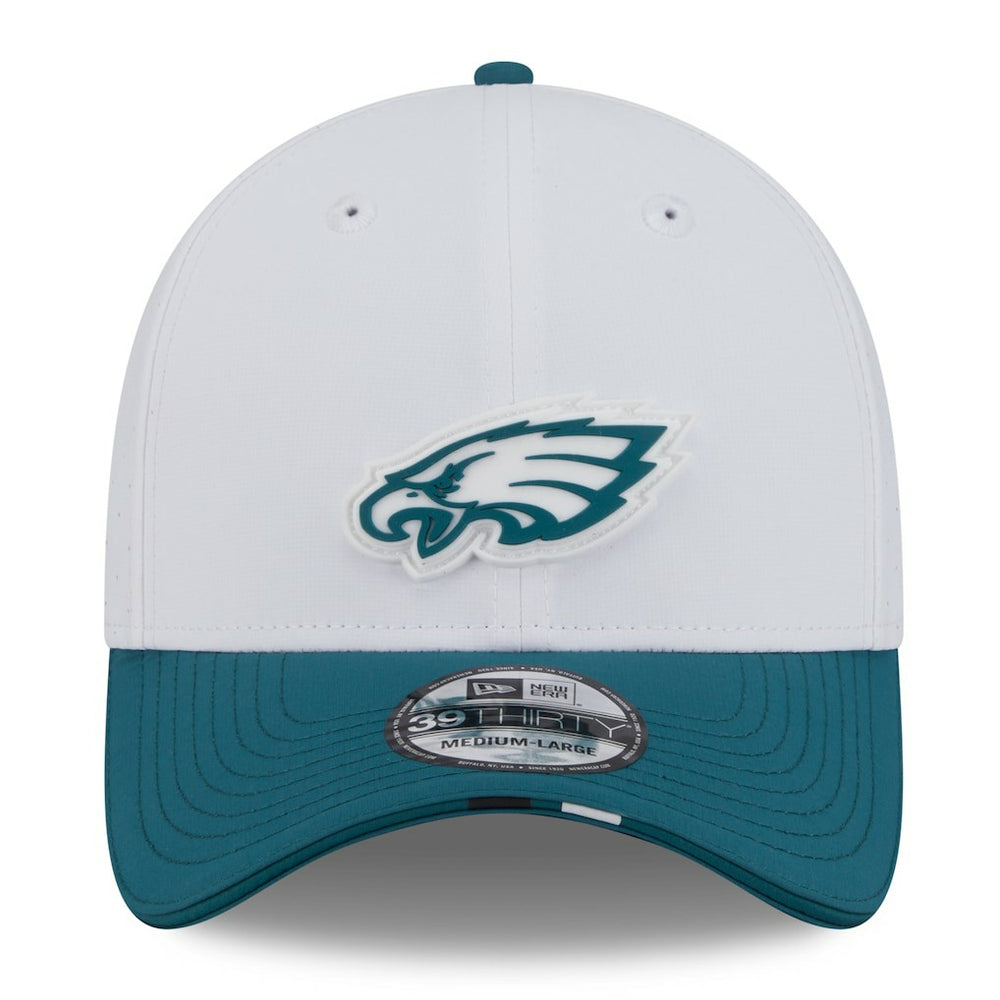 Philadelphia Eagles New Era 2025 NFL Training Camp 39THIRTY Flex Hat White/Midnight Green - NFL