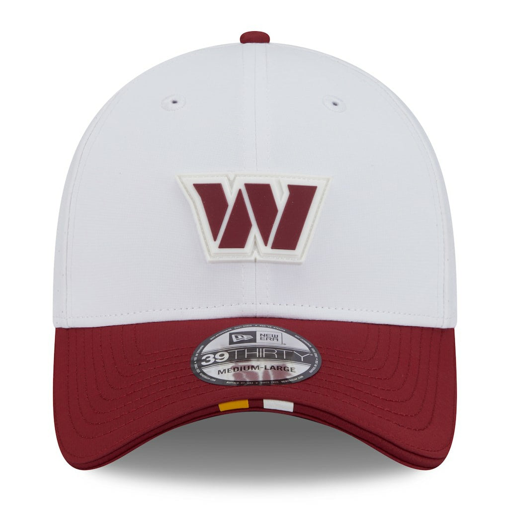 Washington Commanders New Era 2025 NFL Training Camp 39THIRTY Flex Hat White/Burgundy - NFL
